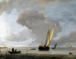欧洲12-19世纪油画三_CAPPELLE, Jan van de - A Small Dutch Vessel before a Light Breeze